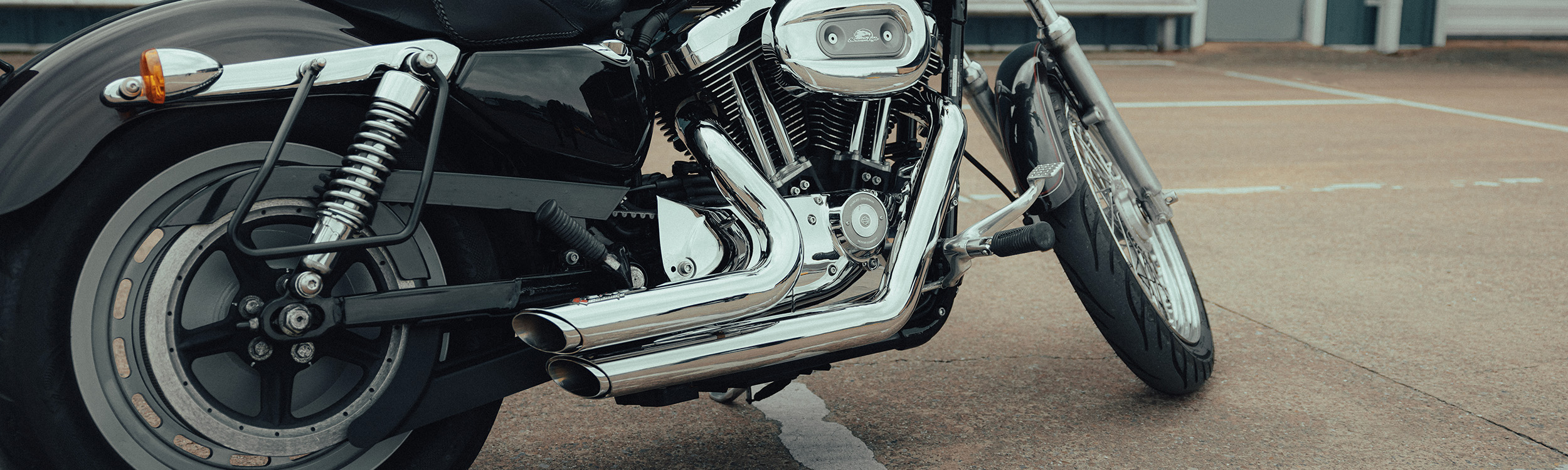 Lextek Chrome Exhaust System for Harley Davidson Sportster 883 / 1200 (04-13)