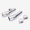 Lextek AC1 Polished Classic Exhaust 350mm with Link Pipe for Triumph Bonneville T100 (09-14)