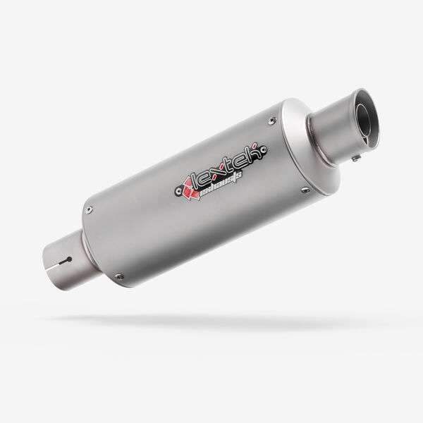 Lextek Left Matt Stainless Steel GP1L GP Stubby Exhaust Silencer 51mm