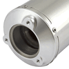 Lextek Polished Stainless Steel Y32 Stubby Exhaust Silencer (3 Bolt)