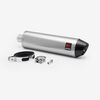 Lextek Left Matt Stainless Steel RP1L Exhaust Silencer 400mm with Carbon Tip 51mm