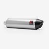 Lextek Left Matt Stainless Steel RP1L Exhaust Silencer 400mm with Carbon Tip 51mm