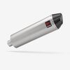 Lextek Left Matt Stainless Steel RP1L Exhaust Silencer 400mm with Carbon Tip 51mm