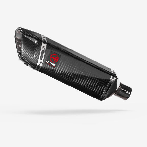 Lextek Gloss Carbon Fibre SP9C Exhaust Silencer 300mm 51mm