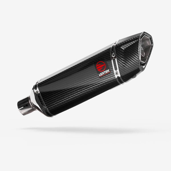 Lextek Gloss Carbon Fibre SP9CL Exhaust Silencer 400mm 51mm (Left Hand)