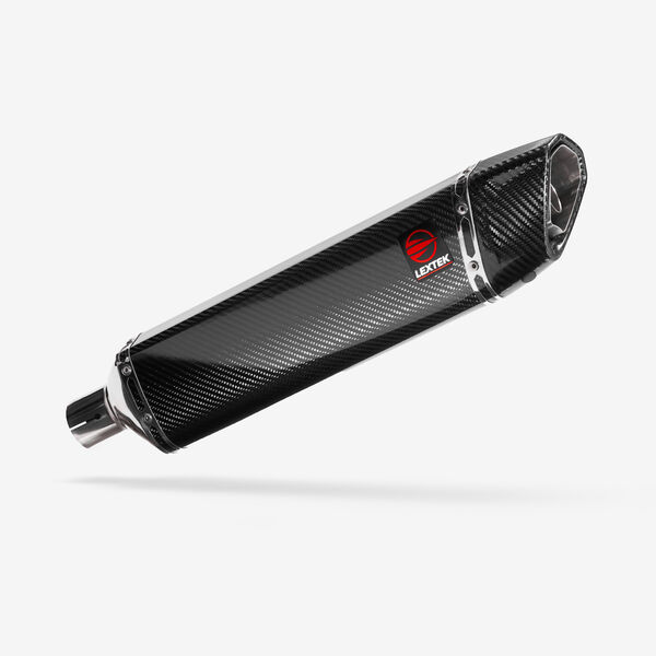 Lextek Gloss Carbon Fibre SP7CL Exhaust Silencer 400mm 51mm (Left Hand)