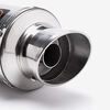 Lextek Polished Stainless Steel YP4L Stubby Exhaust Silencer 200mm 51mm (Left Hand)