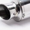 Lextek Polished Stainless Steel YP4L Stubby Exhaust Silencer 200mm 51mm (Left Hand)