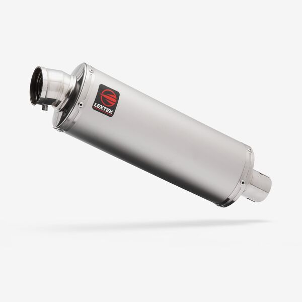 Lextek Matt Stainless Steel OP1 Oval Exhaust Silencer 350mm 51mm