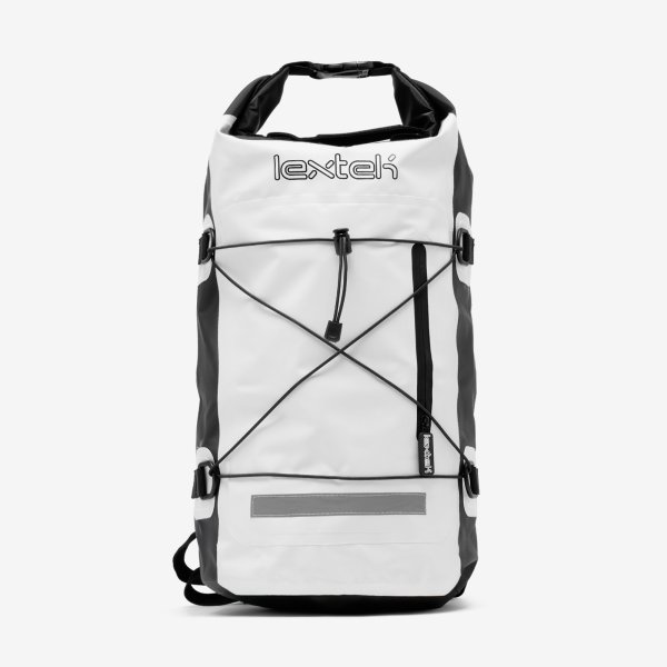 Lextek Waterproof Dry Bag Backpack 30L White/black