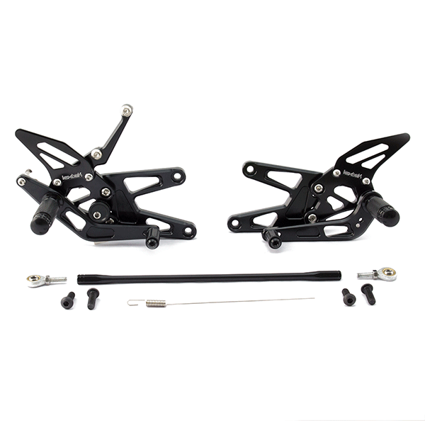 Lextek Black Rear Sets for Yamaha YZF R6 (03-05)