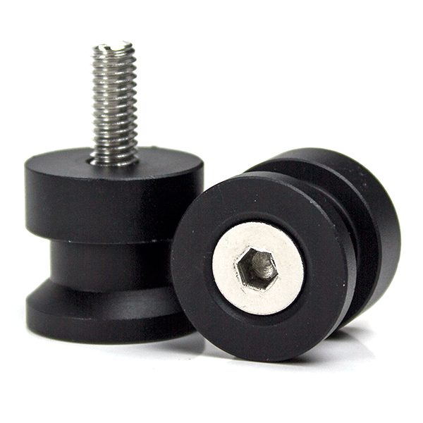 Lextek Black Paddock Stand Bobbins M6 x 1.0mm