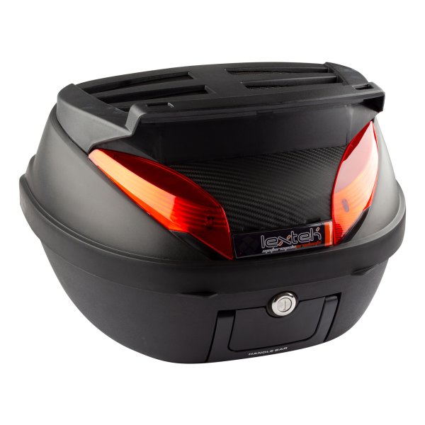 Lextek Motorcycle/Scooter Luggage Top Box 42Litre with Top Rack
