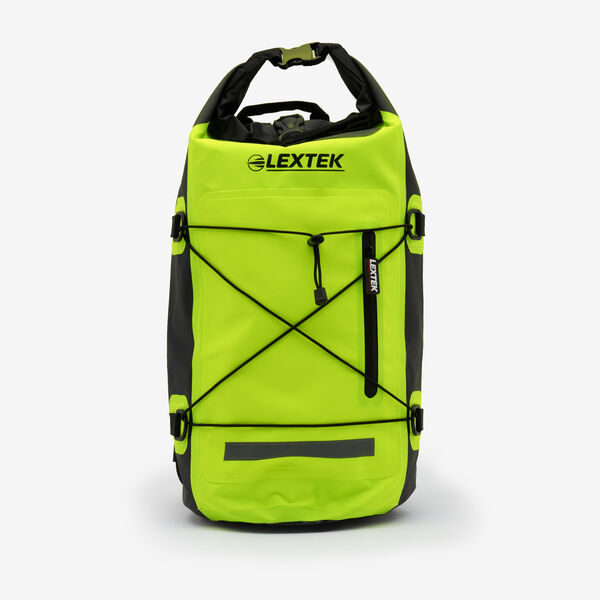 Lextek Waterproof Dry Bag Backpack 30Litre for Motorcycle Black/Fluorescent Yellow