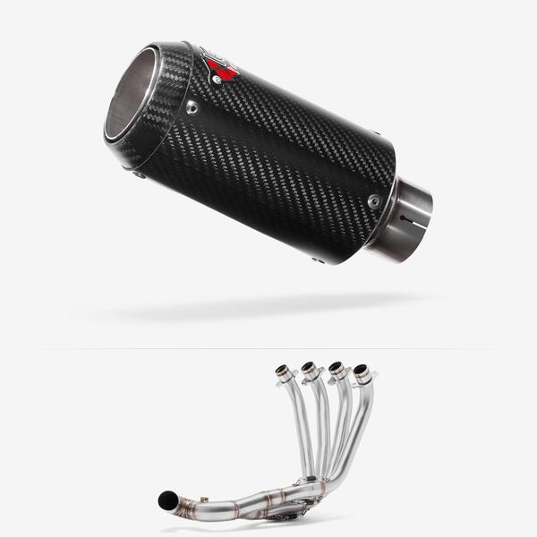 Lextek Carbon Fibre CP8C Exhaust System 150mm Low Level for Honda CB650R/F & CBR650R/F (14-24)