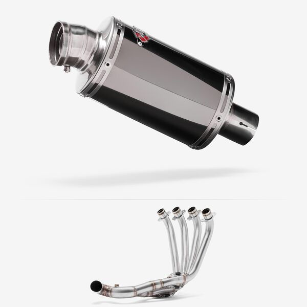 Lextek Dark Tint Stainless Steel OP15 Full Exhaust System 200mm Low Level