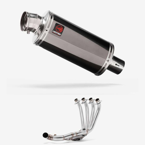 Lextek Dark Tint Stainless Steel OP16 Full Exhaust System 250mm Low Level