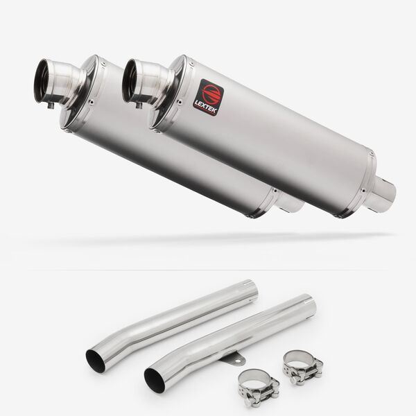 Lextek Stainless Steel OP1 Matt Exhaust 350mm with Link Pipes for Honda CBR1100XX Blackbird (96-07)