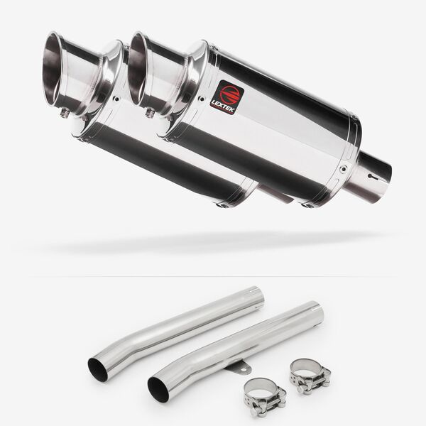 Lextek Stainless Steel YP4 Stubby Exhaust 200mm with Link Pipes