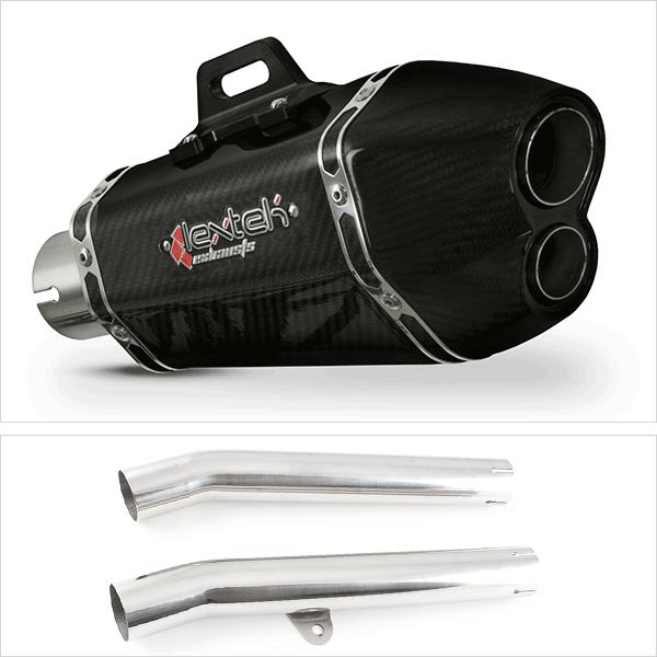 Lextek XP13C Carbon Fibre Exhaust 210mm with Link Pipes for Honda CBR1100XX Blackbird (96-07)