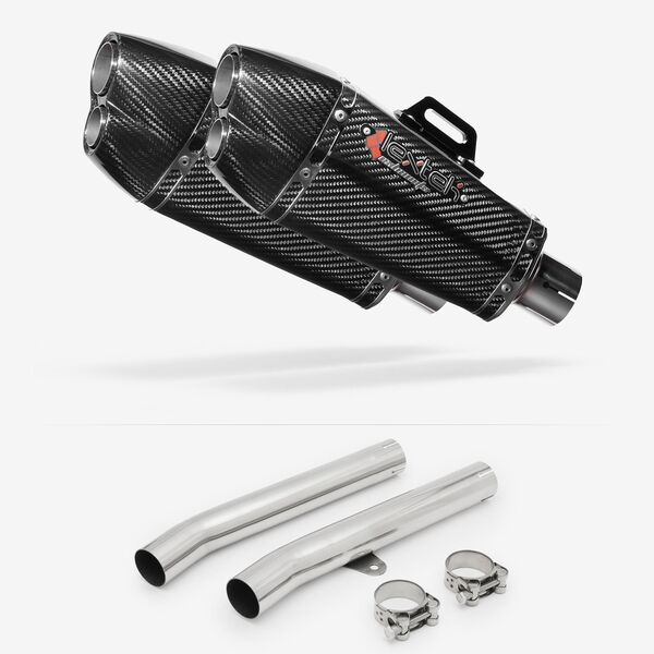 Lextek XP13C Carbon Fibre Exhaust 210mm with Link Pipes for Honda CBR1100XX Blackbird (96-07)