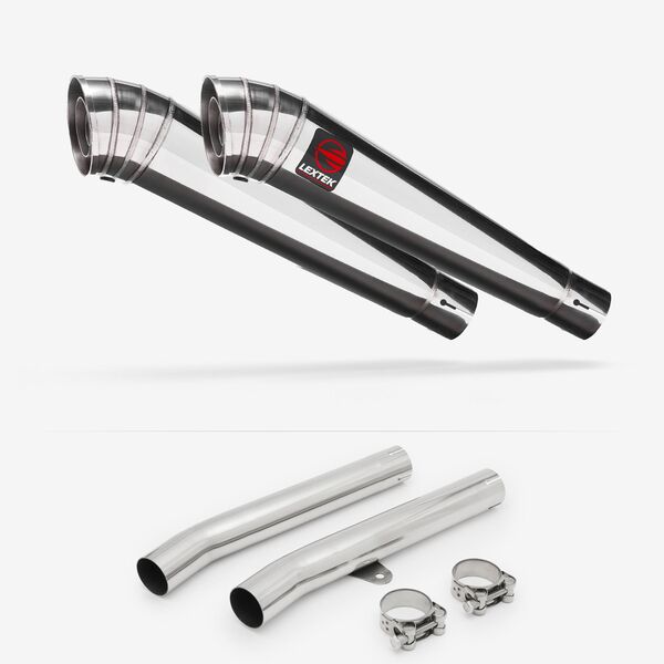 Lextek Polished Stainless Steel MP4 300mm Exhaust with Link Pipes