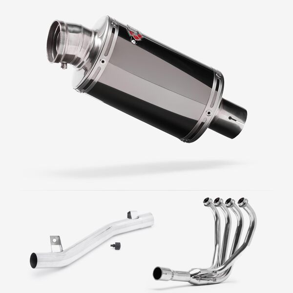 Lextek OP15 Dark Tint Stainless Exhaust System 200mm for Suzuki GSF 1200 Bandit (95-06)