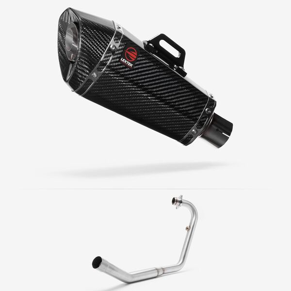 Lextek XP8C Carbon Fibre Exhaust System 210mm for Lexmoto ZSX-R 125