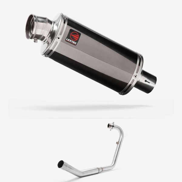 Lextek Dark Tint Stainless Steel OP16 Full Exhaust System 250mm for Lexmoto ZSX-R 125