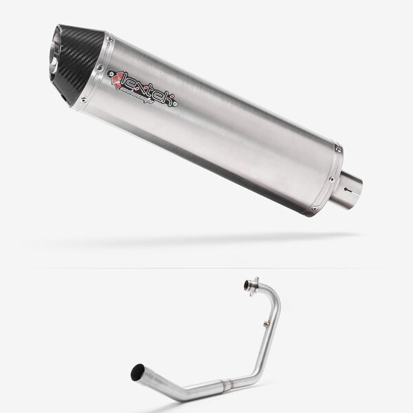 Lextek RP1 Gloss S/Steel Oval Exhaust System 400mm for Lexmoto ZSX-R 125