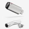 Lextek Stainless Steel CP1 Matt Carbon Tip Exhaust 150mm with Link Pipe for Lexmoto LXR 125 & 380