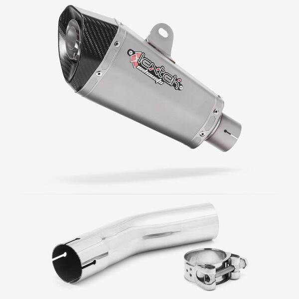 Lextek Stainless Steel XP10 Matt Exhaust 210mm with Link Pipe for Lexmoto LXR 125 & 380