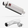 Lextek Stainless Steel OP1 Matt Exhaust 350mm with Link Pipe for Lexmoto LXR 125 & 380