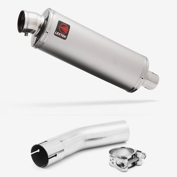 Lextek Stainless Steel OP1 Matt Exhaust 350mm with Link Pipe for Lexmoto LXR 125 & 380