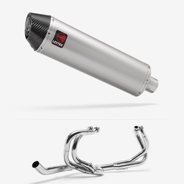 Lextek Brushed Stainless Steel RP1 400mm Exhaust System for Honda VFR 800 (98-01)