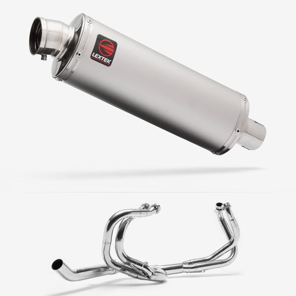 Lextek OP1 Matt S/Steel Exhaust System 350mm for Honda VFR 800 (97-01)