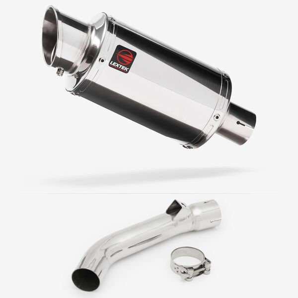 Lextek Stainless Steel YP4 Stubby Exhaust 200mm with Link Pipe for Honda VFR 800 (97-01)
