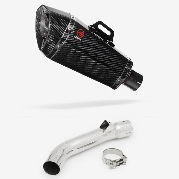 Lextek Carbon Fibre XP8C 210mm Exhaust with Link Pipe for Honda VFR 800 (97-01)