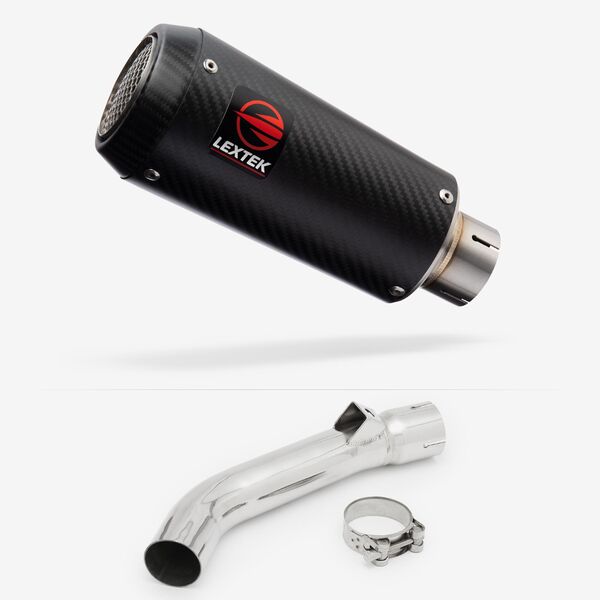 Lextek Carbon Fibre CP9C 180mm Exhaust with Link Pipe for Honda VFR 800 (97-01)