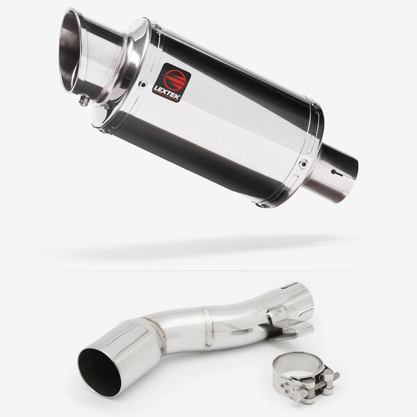 Lextek Stainless Steel YP4 Stubby Exhaust 200mm with Link Pipe