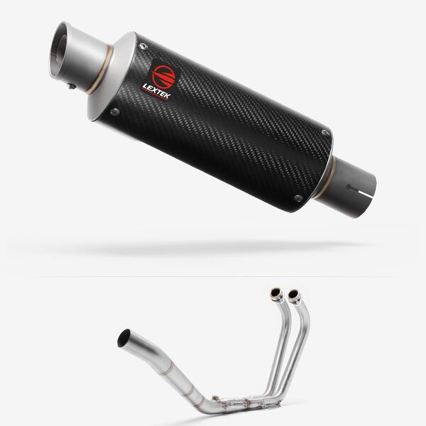 Lextek Carbon Fibre GP8C GP Stubby Exhaust System 240mm for Yamaha YZF R3 (15-18)