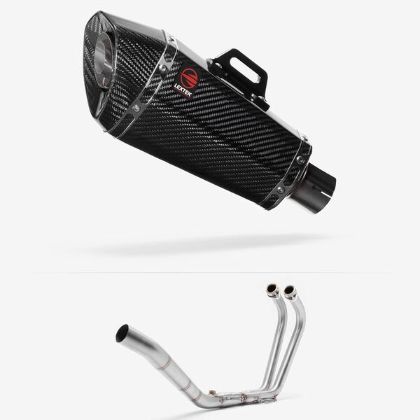 Lextek Carbon Fibre XP8C Exhaust System 210mm for Yamaha YZF R3 (15-18)