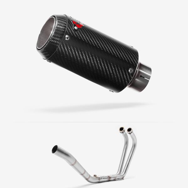 Lextek Carbon Fibre CP8C Exhaust System 150mm for Yamaha YZF R3 (15-18)