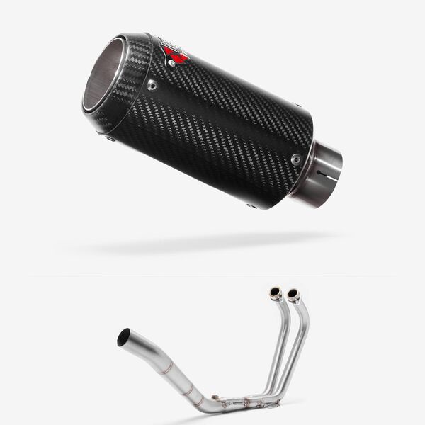 Lextek CP8C Full Carbon Exhaust System 150mm for Yamaha MT-03 (16-) & YZF R3 (15-)