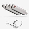 Lextek Stainless Steel OP1 Matt Oval Exhaust System 350mm for SUZUKI SV1000 (03-07)