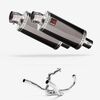 Lextek Smoked Stainless Steel OP16 250mm Exhaust System for SUZUKI SV1000 (03-07)