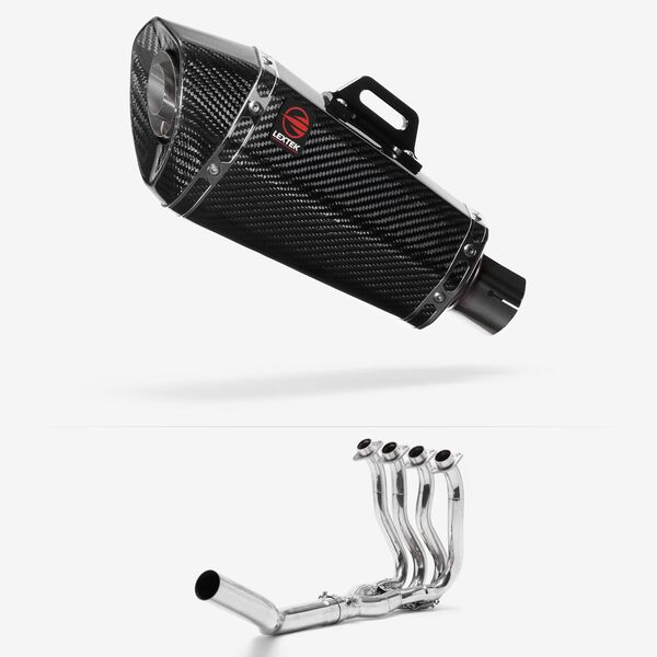 Lextek XP8C Carbon Fibre Exhaust System 210mm for Suzuki GSXR 600/750 (06-10)