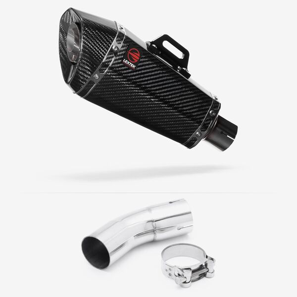 Lextek Carbon Fibre XP8C 210mm Exhaust with Link Pipe for Kawasaki Z900 RS (18-23)