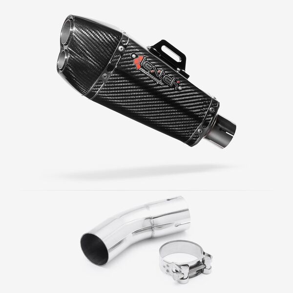Lextek Carbon Fibre XP13C Exhaust 210mm with Link Pipe for Kawasaki Z900 RS (18-23)