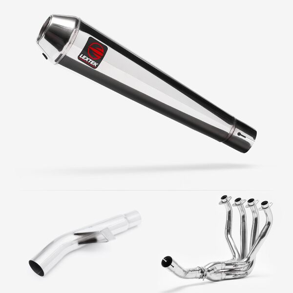 Lextek Polished Stainless Steel AC1 350mm Exhaust System for Kawasaki Versys 1000 (12-18)